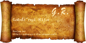 Gabányi Rita névjegykártya
